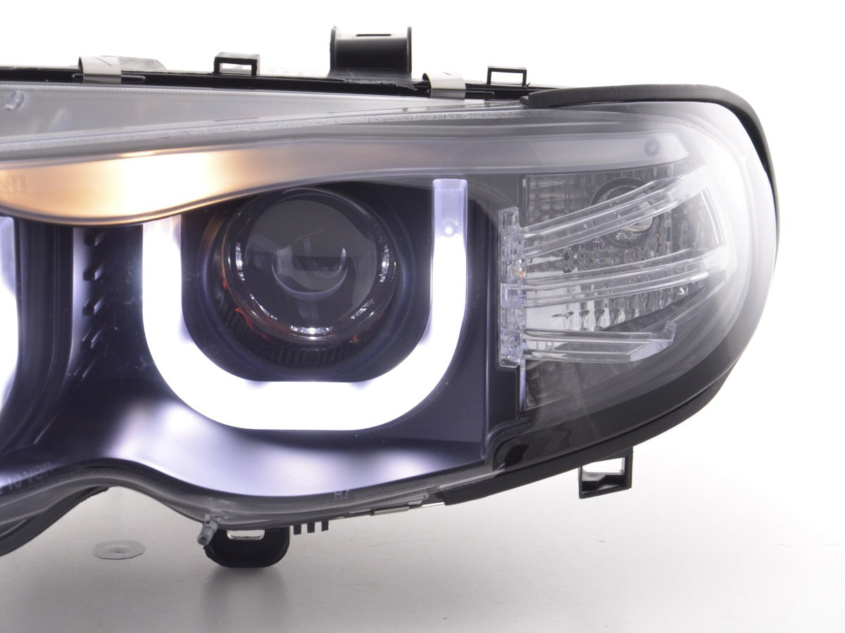 Scheinwerfer Set Angel Eyes BMW 3er E46 Limo/Touring 02-05 schwarz für Rechtslenker Scheinwerfer Set Angel Eyes BMW 3er E46 Limo/Touring 02-05 schwarz für Rechtslenker